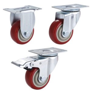 Factory wholesale 2.5, 3, 4, 5 inch bordeaux PVC industrial medium universal wheel trolley directional casters