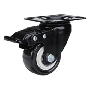 1.5inch 2inch Flat Polyurethane Directional Silent Swivel Casters With Brakes, Silent And Wear-Resistant