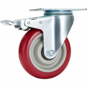 Brake Caster Wheels, Smooth Rolling Wheels, Dining Cart Plastic Industrial Wear-Resistant Polyurethane Directional Wheels, Swivel Wheels, Universal Wheels